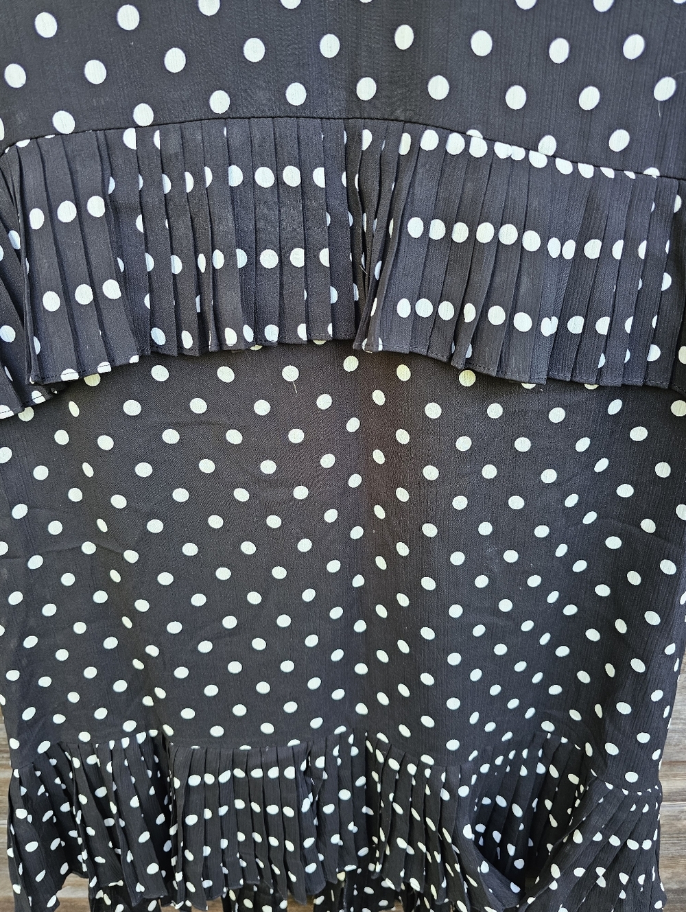 Lulus Black Polka Dot Ruffle Midi Dress  Halter Neck, Feminine & Flowy Size S - Picture 4 of 5